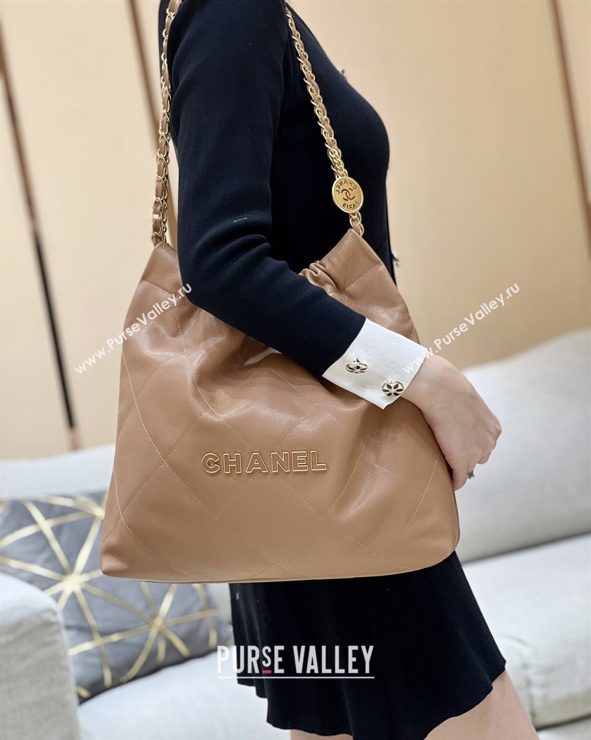 Chanel 22 Bag in Haas Grainy Calfskin AS3261 Brown 2025 Top Quality (SHUNY-25081806)