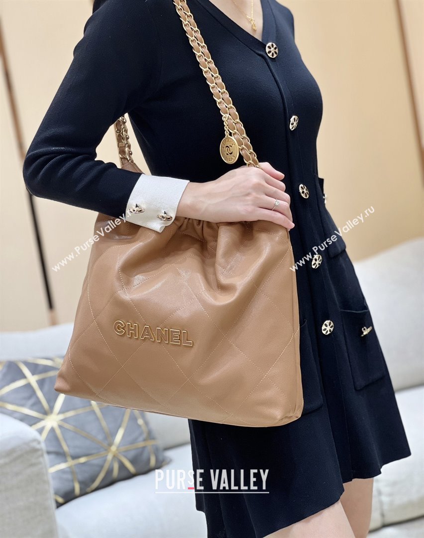 Chanel 22 Bag in Haas Grainy Calfskin AS3261 Brown 2025 Top Quality (SHUNY-25081806)