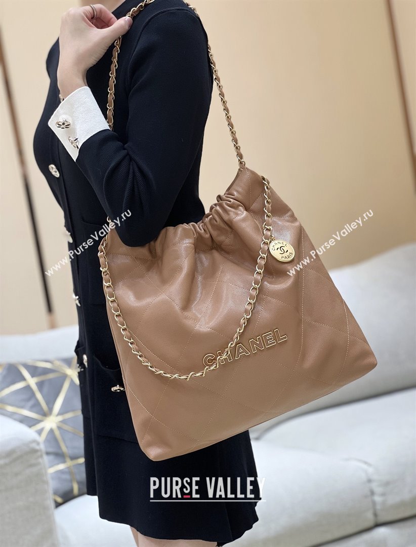 Chanel 22 Bag in Haas Grainy Calfskin AS3261 Brown 2025 Top Quality (SHUNY-25081806)