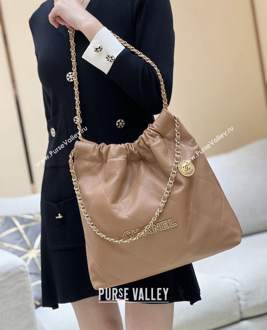 Chanel 22 Bag in Haas Grainy Calfskin AS3261 Brown 2025 Top Quality (SHUNY-25081806)