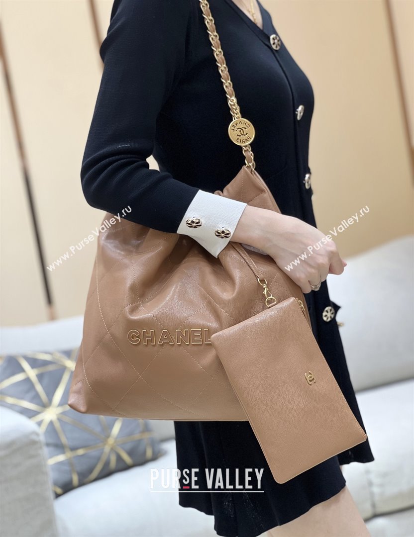 Chanel 22 Bag in Haas Grainy Calfskin AS3261 Brown 2025 Top Quality (SHUNY-25081806)