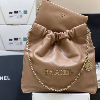 Chanel 22 Small Bag in Haas Grainy Calfskin AS3260 Brown 2025 Top Quality (SHUNY-25081805)