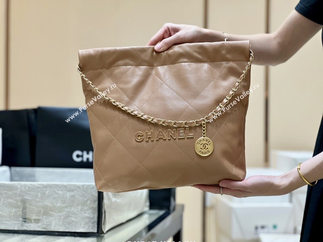 Chanel 22 Small Bag in Haas Grainy Calfskin AS3260 Brown 2025 Top Quality (SHUNY-25081805)