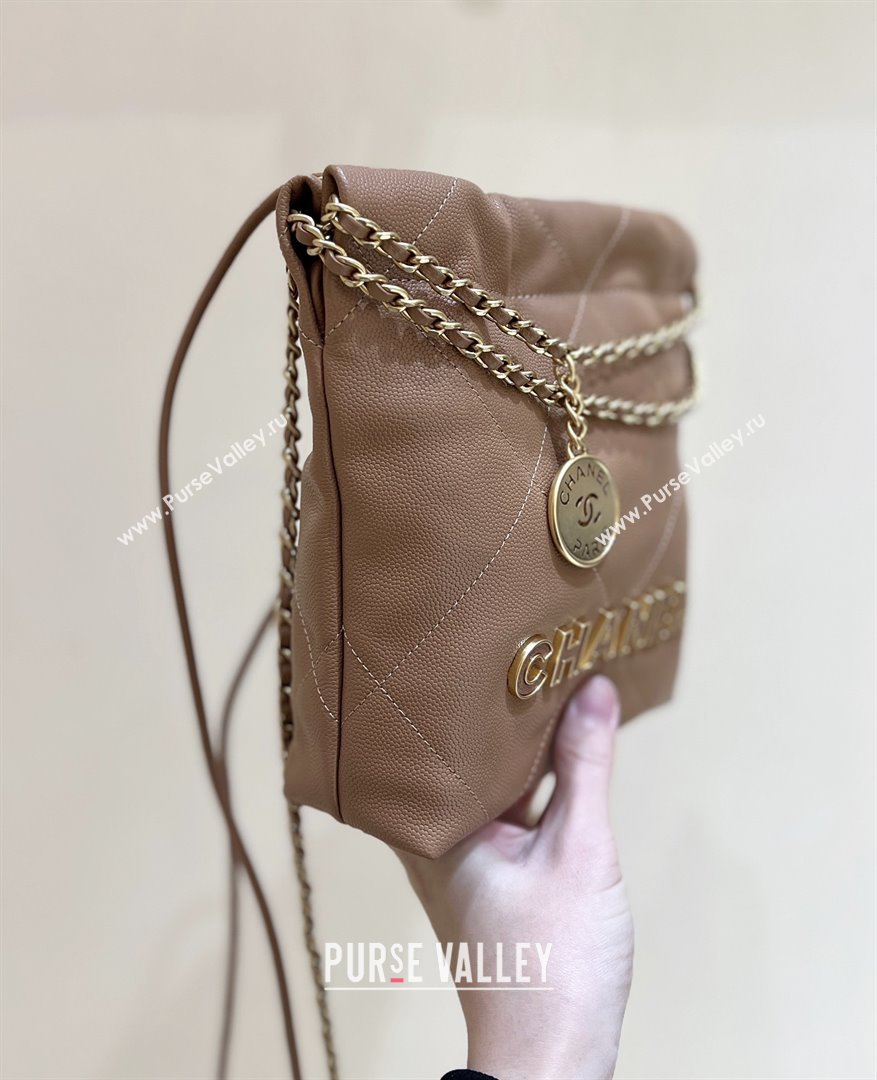 Chanel 22 Mini Bag in Haas Grainy Calfskin AS3980 Brown 2025 Top Quality (SHUNY-25081804)