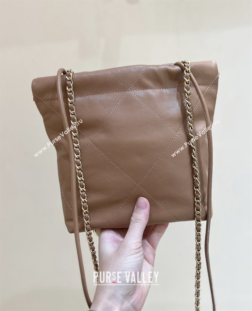 Chanel 22 Mini Bag in Haas Grainy Calfskin AS3980 Brown 2025 Top Quality (SHUNY-25081804)