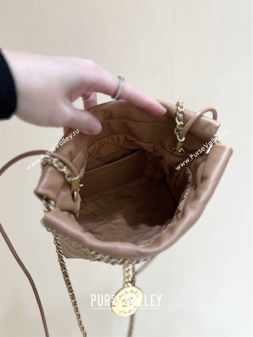 Chanel 22 Mini Bag in Haas Grainy Calfskin AS3980 Brown 2025 Top Quality (SHUNY-25081804)