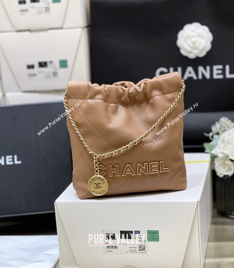 Chanel 22 Mini Bag in Haas Grainy Calfskin AS3980 Brown 2025 Top Quality (SHUNY-25081804)