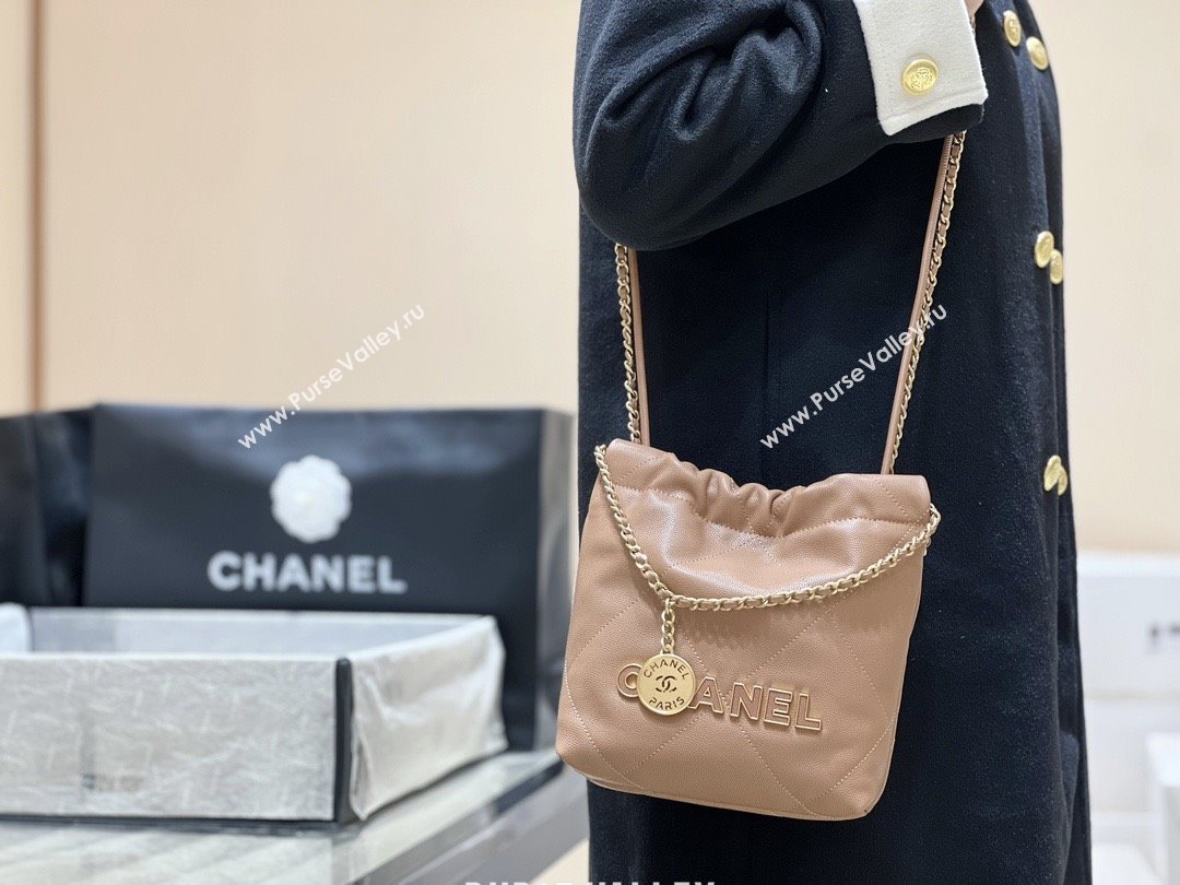 Chanel 22 Mini Bag in Haas Grainy Calfskin AS3980 Brown 2025 Top Quality (SHUNY-25081804)