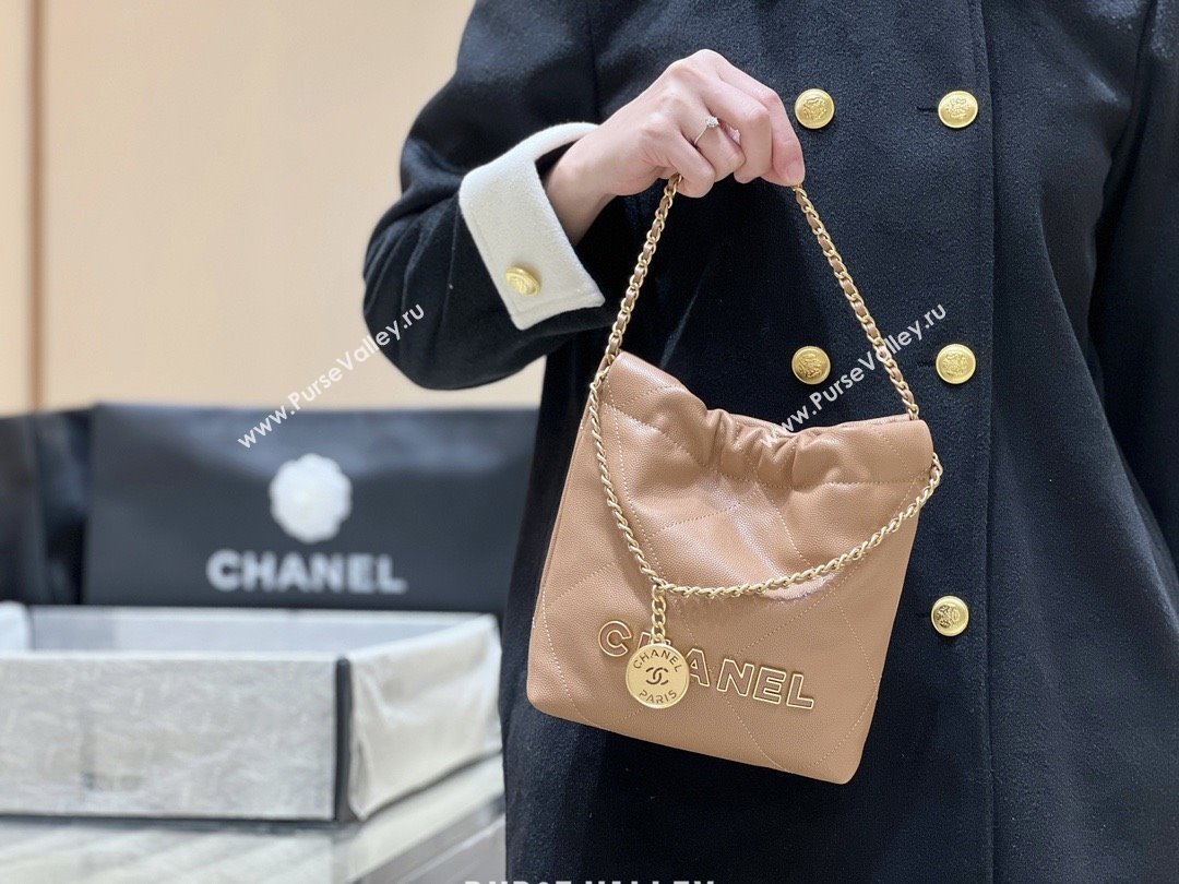 Chanel 22 Mini Bag in Haas Grainy Calfskin AS3980 Brown 2025 Top Quality (SHUNY-25081804)
