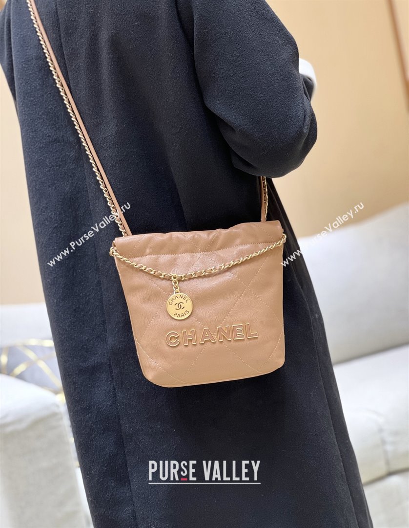 Chanel 22 Mini Bag in Haas Grainy Calfskin AS3980 Brown 2025 Top Quality (SHUNY-25081804)