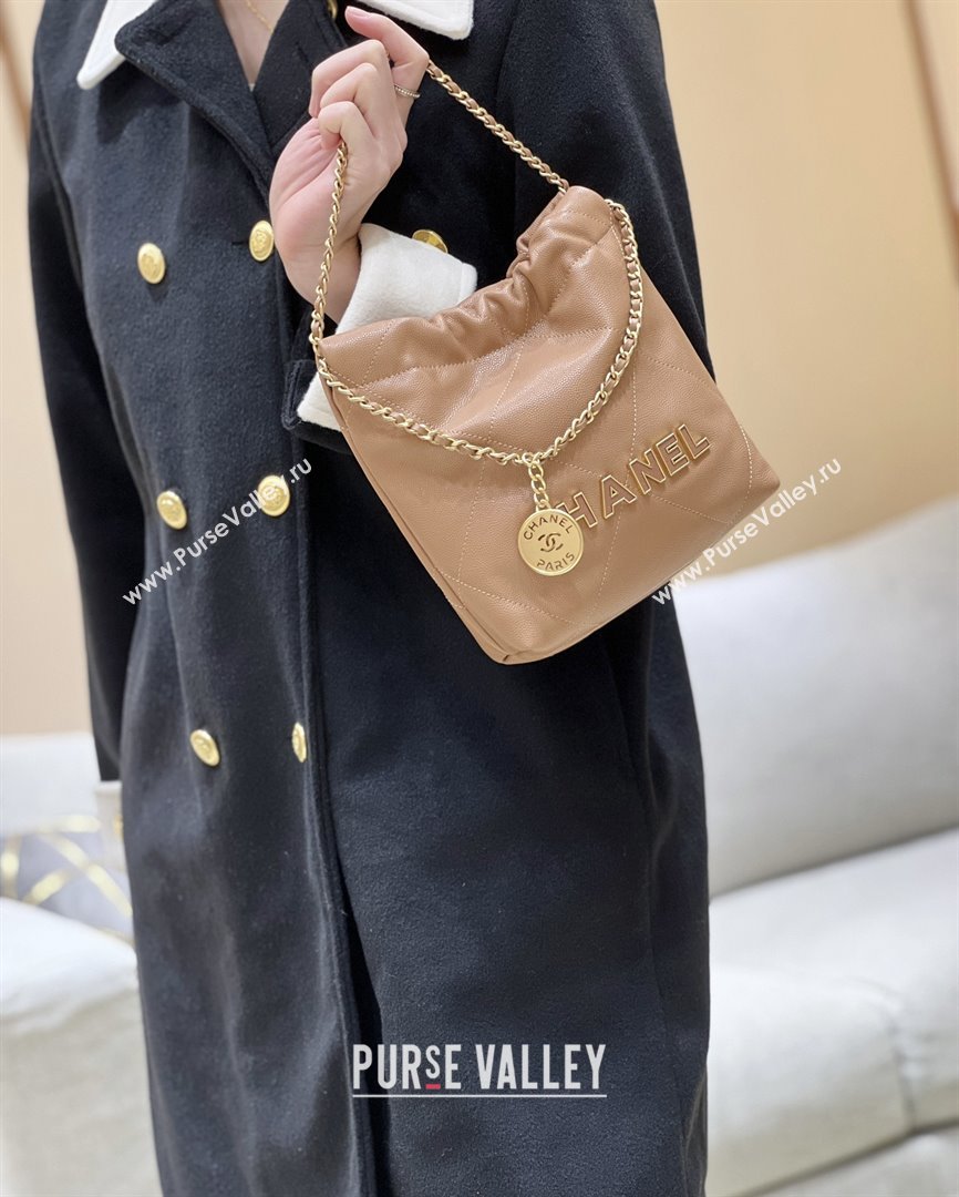 Chanel 22 Mini Bag in Haas Grainy Calfskin AS3980 Brown 2025 Top Quality (SHUNY-25081804)