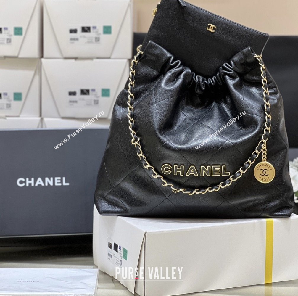 Chanel 22 Bag in Haas Grainy Calfskin AS3261 Black 2025 Top Quality (SHUNY-25081803)