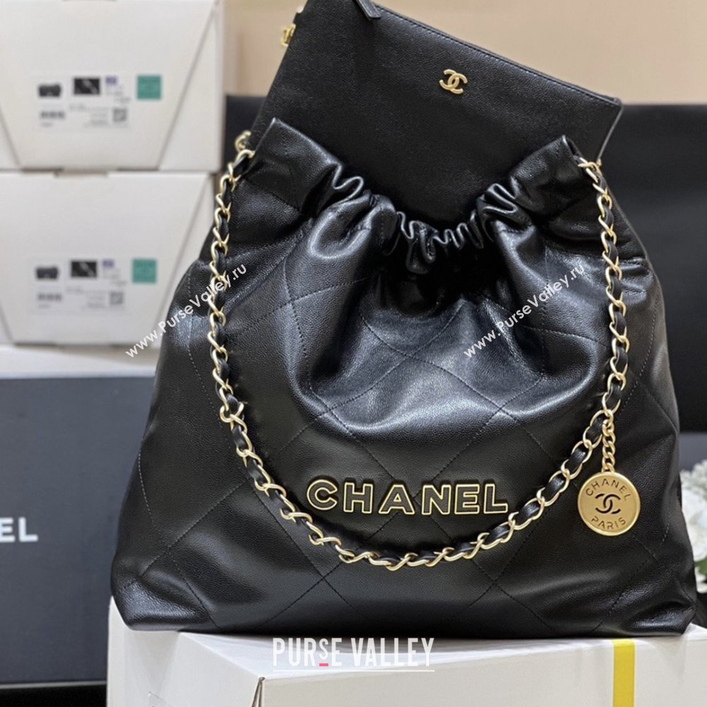 Chanel 22 Bag in Haas Grainy Calfskin AS3261 Black 2025 Top Quality (SHUNY-25081803)