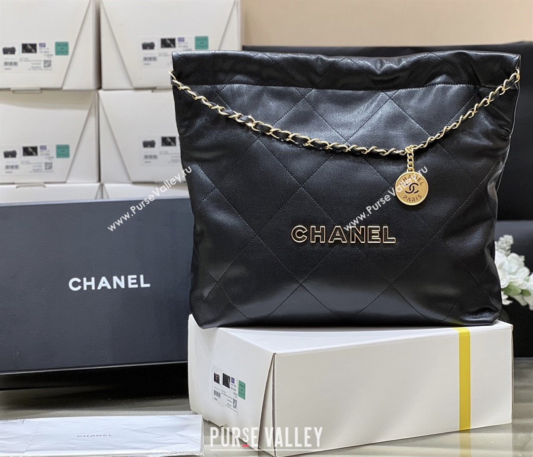 Chanel 22 Bag in Haas Grainy Calfskin AS3261 Black 2025 Top Quality (SHUNY-25081803)