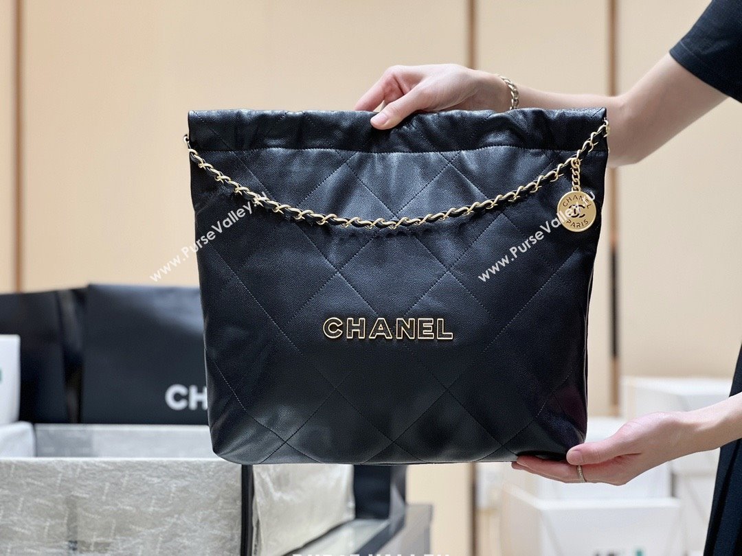 Chanel 22 Bag in Haas Grainy Calfskin AS3261 Black 2025 Top Quality (SHUNY-25081803)
