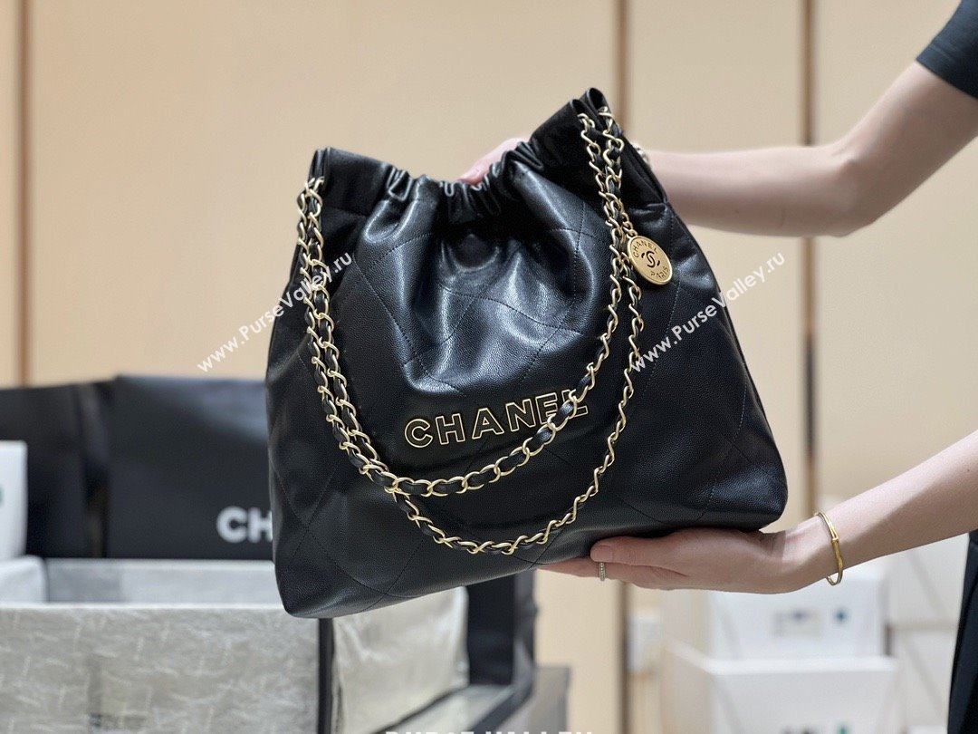 Chanel 22 Bag in Haas Grainy Calfskin AS3261 Black 2025 Top Quality (SHUNY-25081803)