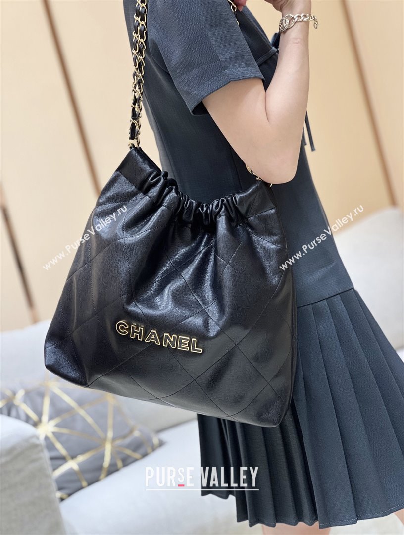 Chanel 22 Bag in Haas Grainy Calfskin AS3261 Black 2025 Top Quality (SHUNY-25081803)