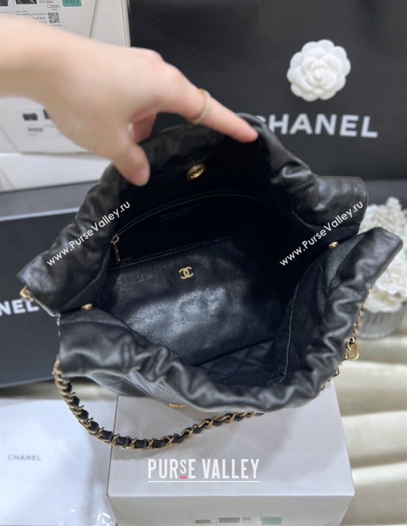 Chanel 22 Small Bag in Haas Grainy Calfskin AS3260 Black 2025 Top Quality (SHUNY-25081802)