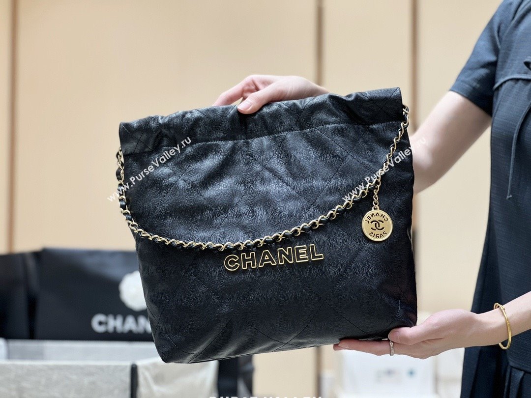 Chanel 22 Small Bag in Haas Grainy Calfskin AS3260 Black 2025 Top Quality (SHUNY-25081802)