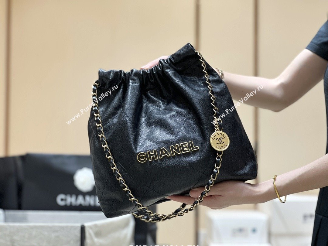 Chanel 22 Small Bag in Haas Grainy Calfskin AS3260 Black 2025 Top Quality (SHUNY-25081802)