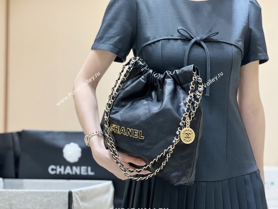 Chanel 22 Small Bag in Haas Grainy Calfskin AS3260 Black 2025 Top Quality (SHUNY-25081802)