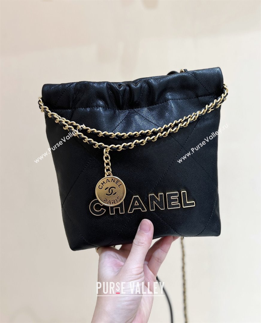 Chanel 22 Mini Bag in Haas Grainy Calfskin AS3980 Black 2025 Top Quality (SHUNY-25081801)