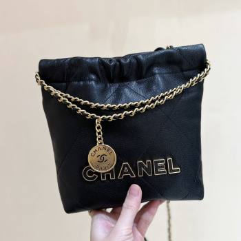 Chanel 22 Mini Bag in Haas Grainy Calfskin AS3980 Black 2025 Top Quality (SHUNY-25081801)