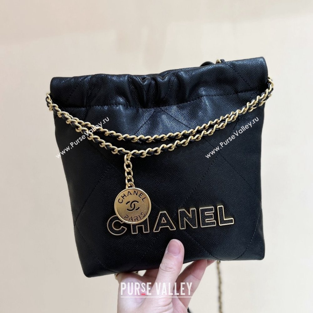 Chanel 22 Mini Bag in Haas Grainy Calfskin AS3980 Black 2025 Top Quality (SHUNY-25081801)