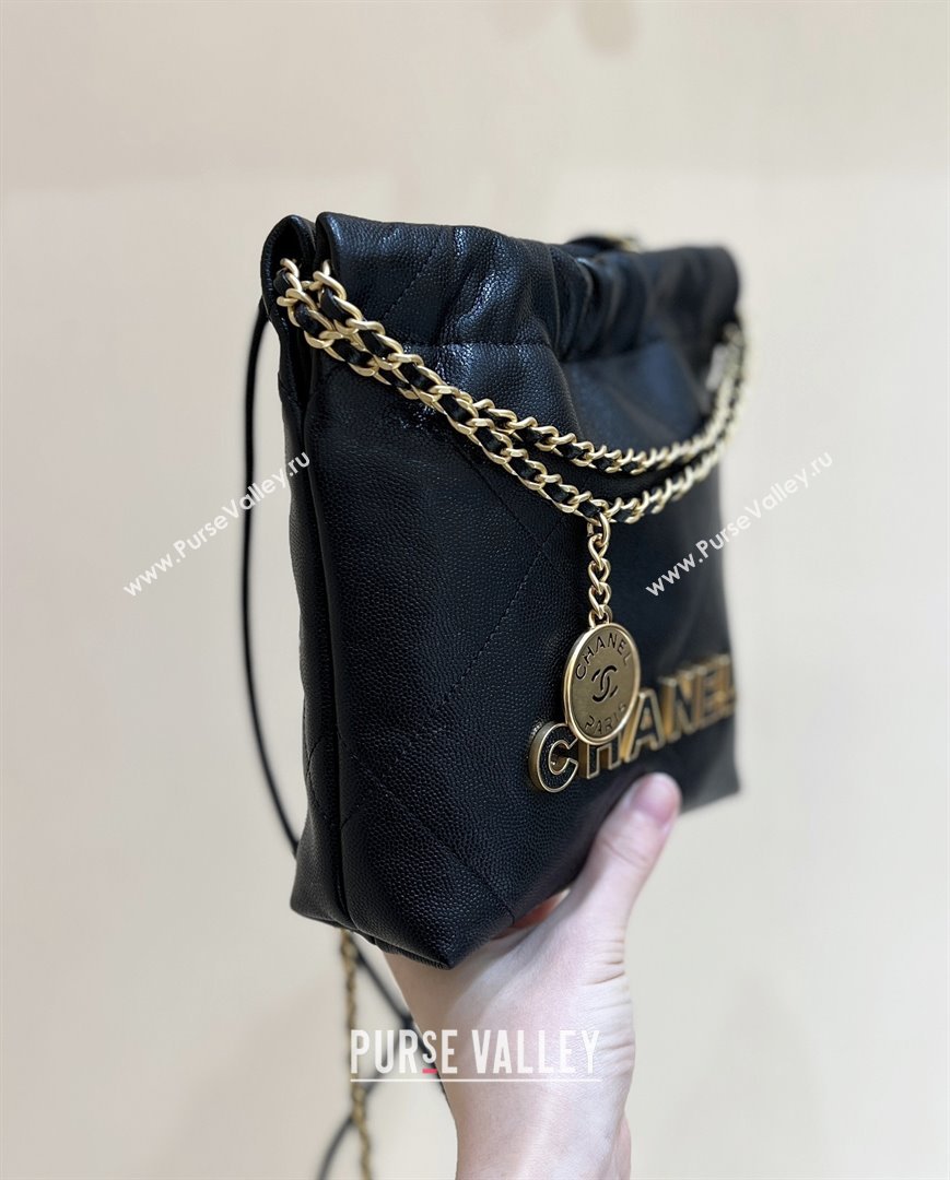 Chanel 22 Mini Bag in Haas Grainy Calfskin AS3980 Black 2025 Top Quality (SHUNY-25081801)