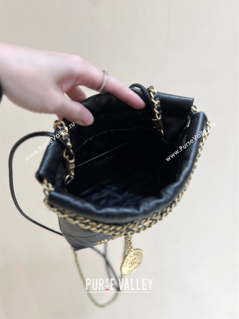 Chanel 22 Mini Bag in Haas Grainy Calfskin AS3980 Black 2025 Top Quality (SHUNY-25081801)