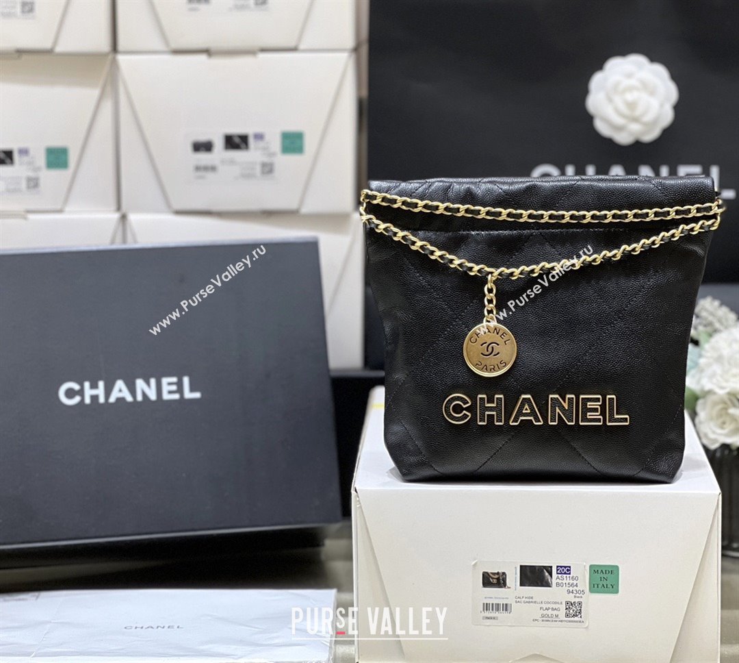 Chanel 22 Mini Bag in Haas Grainy Calfskin AS3980 Black 2025 Top Quality (SHUNY-25081801)