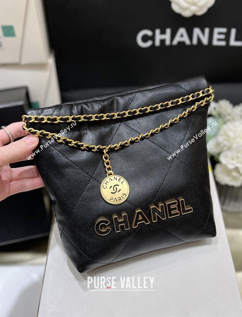 Chanel 22 Mini Bag in Haas Grainy Calfskin AS3980 Black 2025 Top Quality (SHUNY-25081801)
