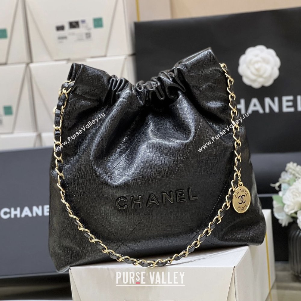 Chanel 22 Small Bag in Grainy Calfskin AS3260 Black/Gold 2025 Top Quality (SHUNY-25081815)