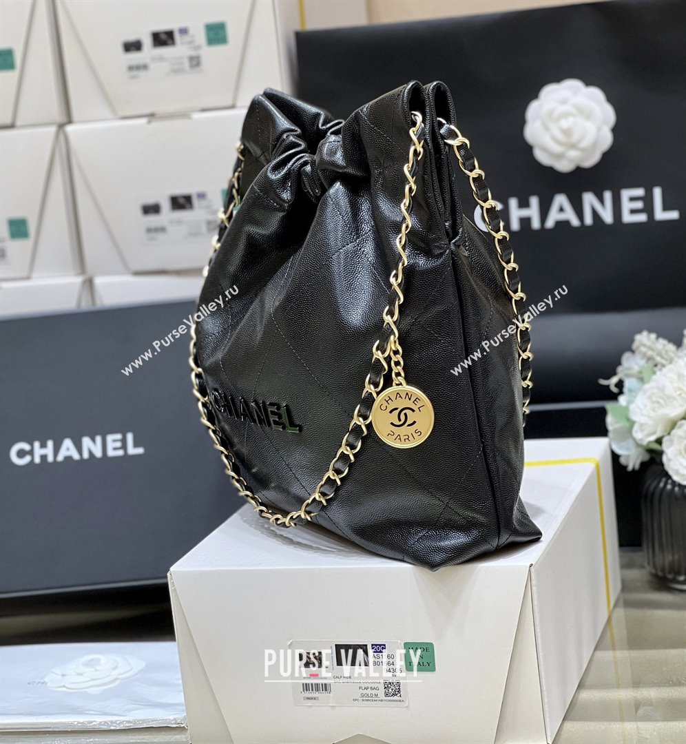 Chanel 22 Small Bag in Grainy Calfskin AS3260 Black/Gold 2025 Top Quality (SHUNY-25081815)