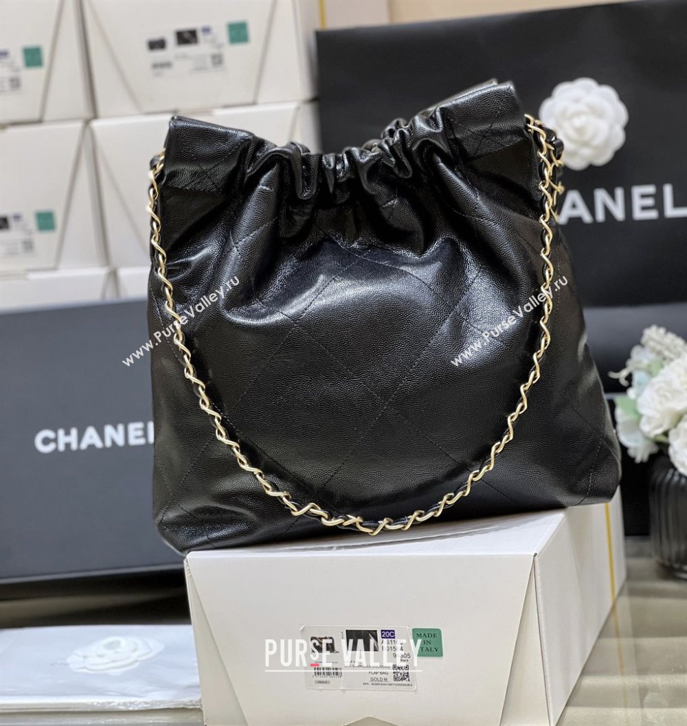 Chanel 22 Small Bag in Grainy Calfskin AS3260 Black/Gold 2025 Top Quality (SHUNY-25081815)