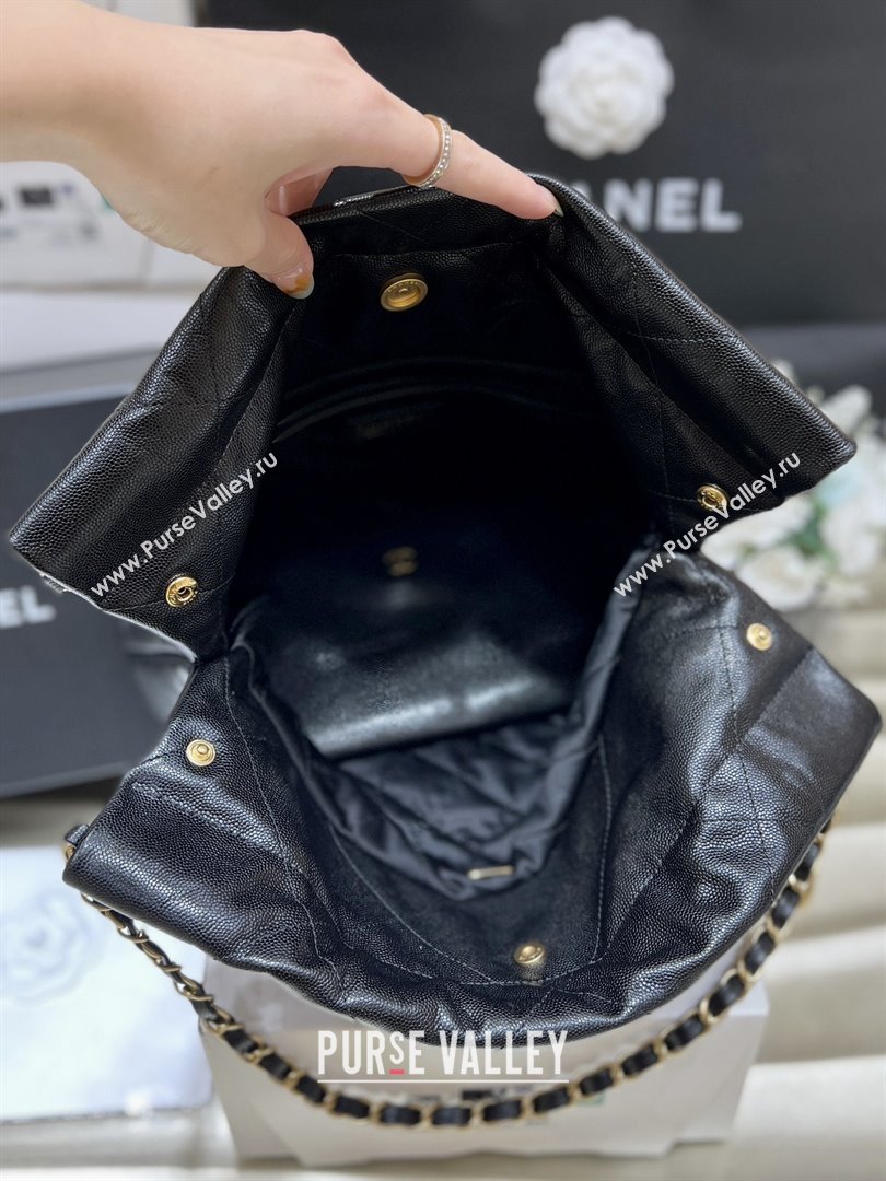 Chanel 22 Small Bag in Grainy Calfskin AS3260 Black/Gold 2025 Top Quality (SHUNY-25081815)
