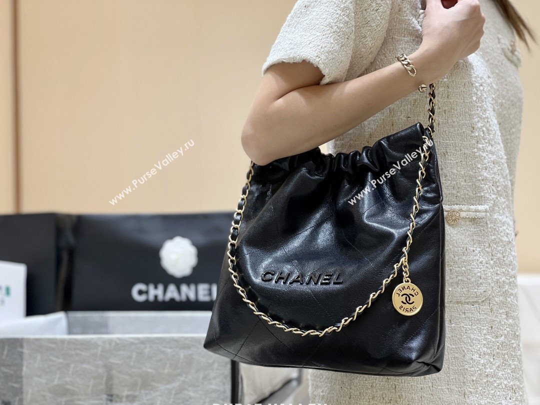 Chanel 22 Small Bag in Grainy Calfskin AS3260 Black/Gold 2025 Top Quality (SHUNY-25081815)