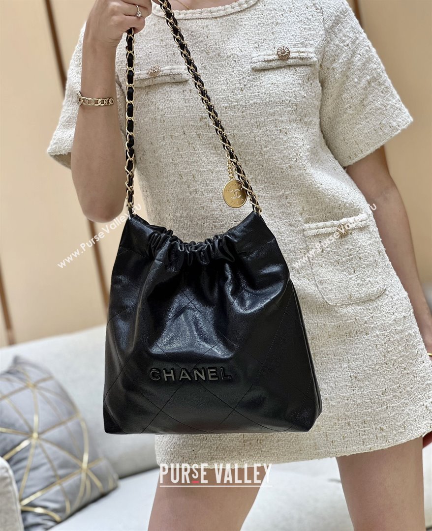 Chanel 22 Small Bag in Grainy Calfskin AS3260 Black/Gold 2025 Top Quality (SHUNY-25081815)