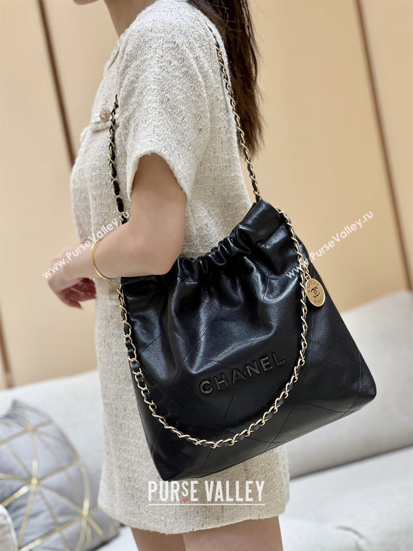 Chanel 22 Small Bag in Grainy Calfskin AS3260 Black/Gold 2025 Top Quality (SHUNY-25081815)