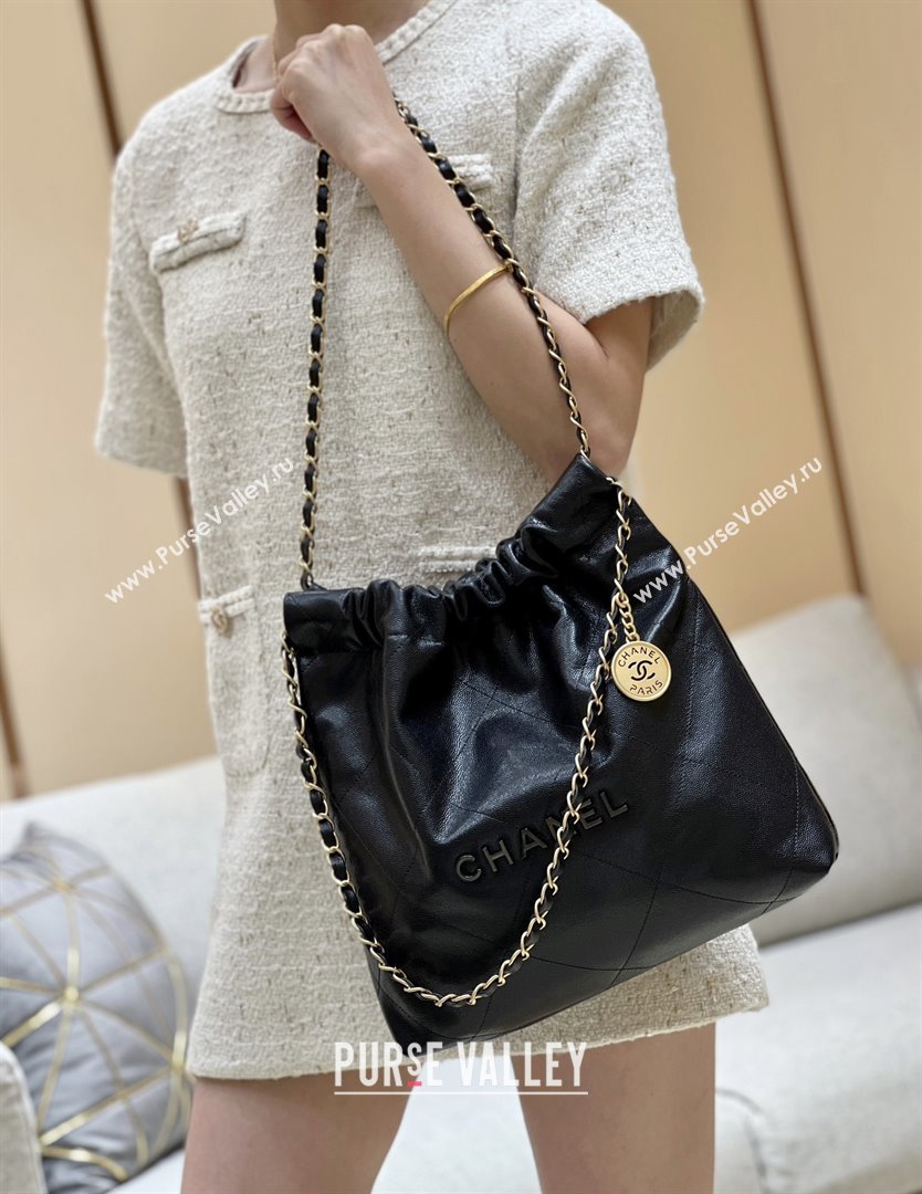 Chanel 22 Small Bag in Grainy Calfskin AS3260 Black/Gold 2025 Top Quality (SHUNY-25081815)