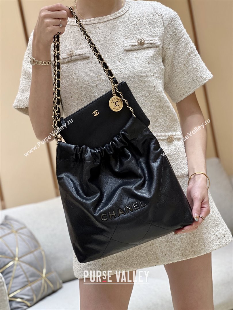 Chanel 22 Small Bag in Grainy Calfskin AS3260 Black/Gold 2025 Top Quality (SHUNY-25081815)