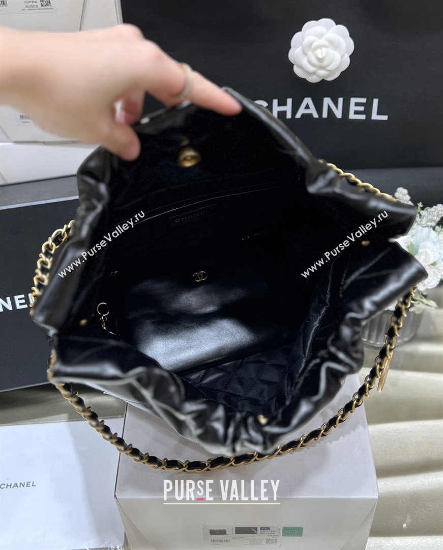 Chanel 22 Bag with Pockets in Shiny Calfskin AS3261 Black 2025 Top Quality (SHUNY-25081814)
