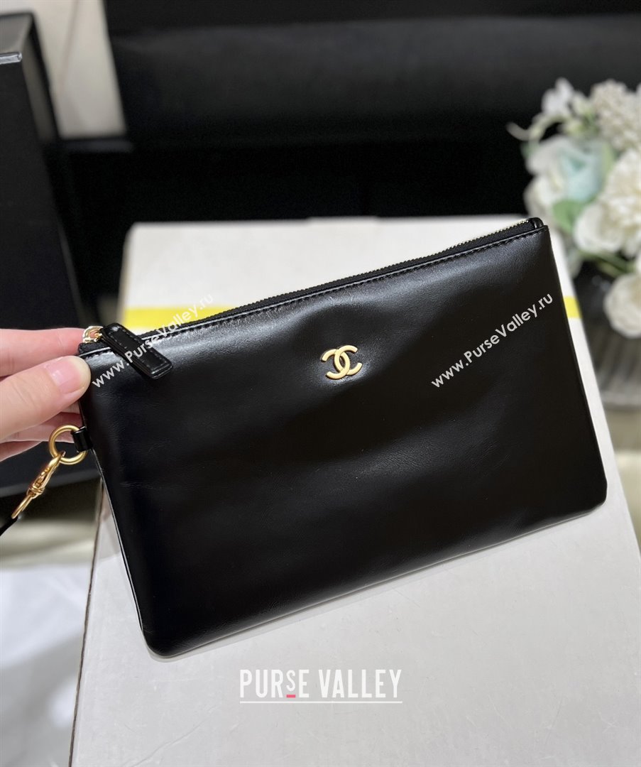 Chanel 22 Bag with Pockets in Shiny Calfskin AS3261 Black 2025 Top Quality (SHUNY-25081814)
