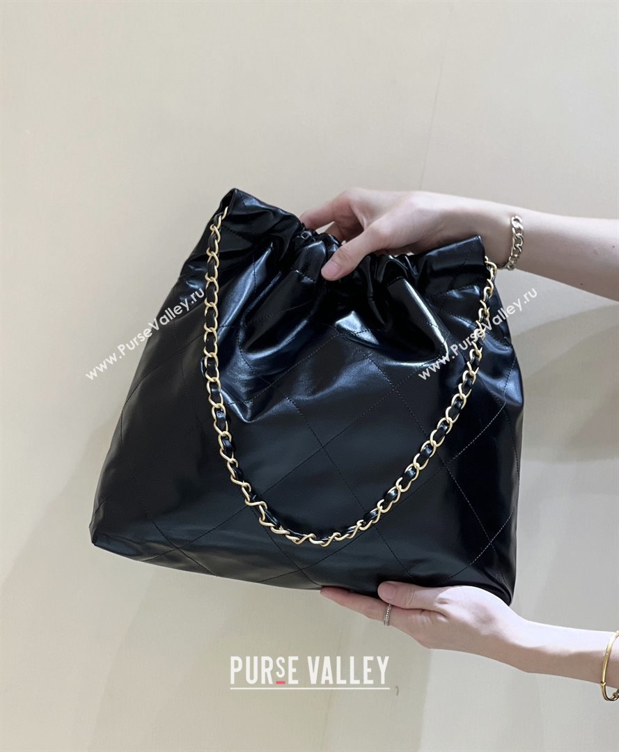 Chanel 22 Bag with Pockets in Shiny Calfskin AS3261 Black 2025 Top Quality (SHUNY-25081814)