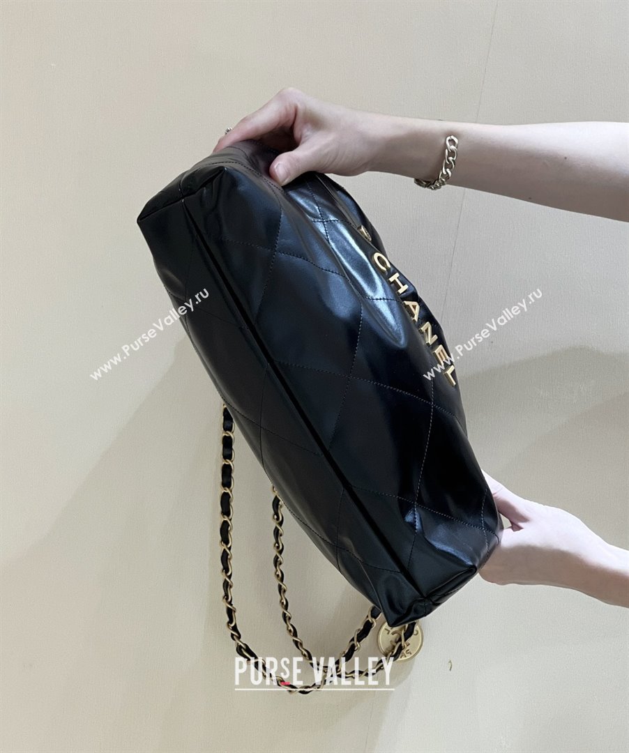 Chanel 22 Bag with Pockets in Shiny Calfskin AS3261 Black 2025 Top Quality (SHUNY-25081814)