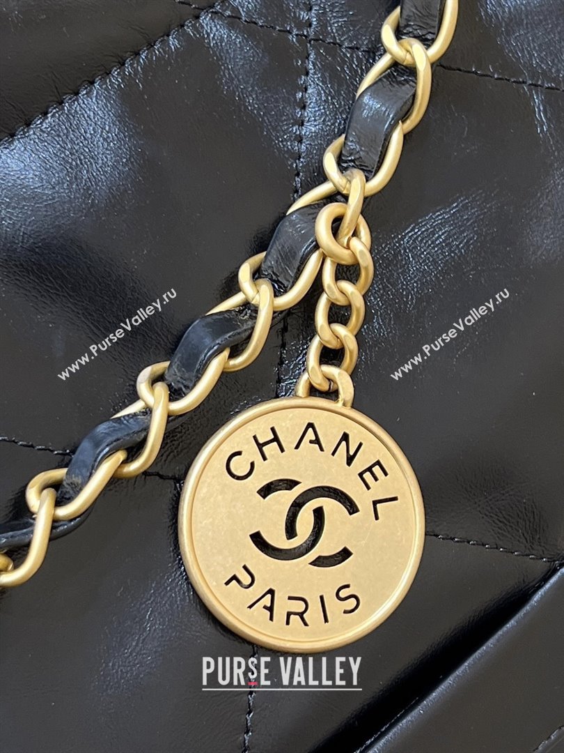 Chanel 22 Bag with Pockets in Shiny Calfskin AS3261 Black 2025 Top Quality (SHUNY-25081814)