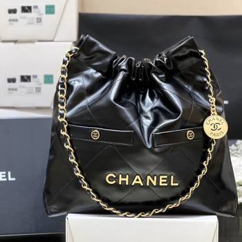 Chanel 22 Small Bag with Pockets in Shiny Calfskin AS3260 Black 2025 Top Quality (SHUNY-25081813)