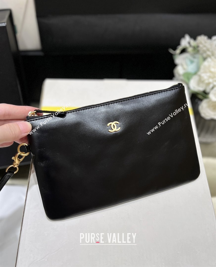 Chanel 22 Small Bag with Pockets in Shiny Calfskin AS3260 Black 2025 Top Quality (SHUNY-25081813)