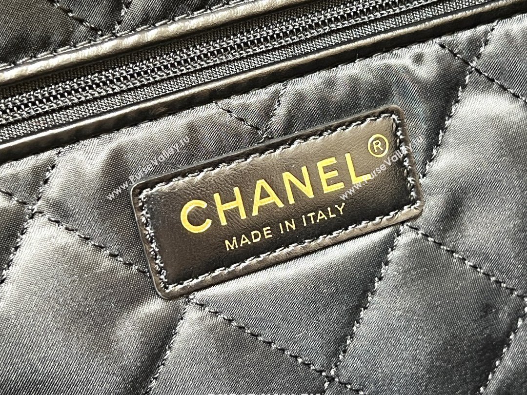 Chanel 22 Small Bag with Pockets in Shiny Calfskin AS3260 Black 2025 Top Quality (SHUNY-25081813)