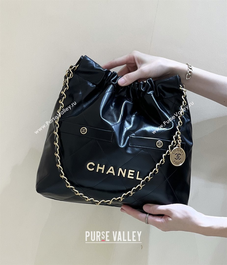 Chanel 22 Small Bag with Pockets in Shiny Calfskin AS3260 Black 2025 Top Quality (SHUNY-25081813)